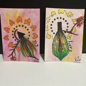 Mixed Media Art Colorful Abstract Joy and Love motivational artworks